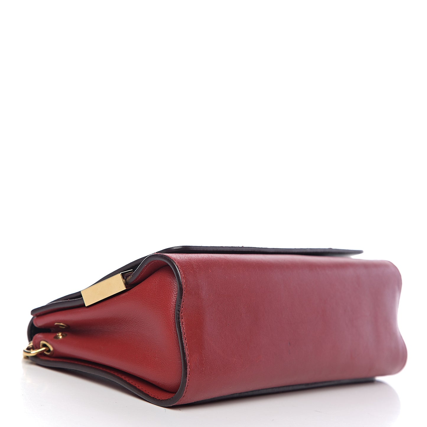 Lambskin Medium Elle Chain Clutch Red