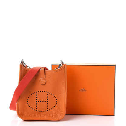 Hermes Taurillon Clemence Amazone Evelyne TPM Orange Peony 8 of 8