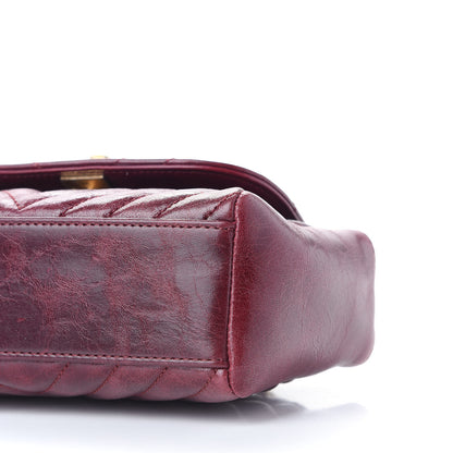 Chanel Glazed Calfskin Chevron Quilted Small Hampton Flap Burgundy 9 of 9