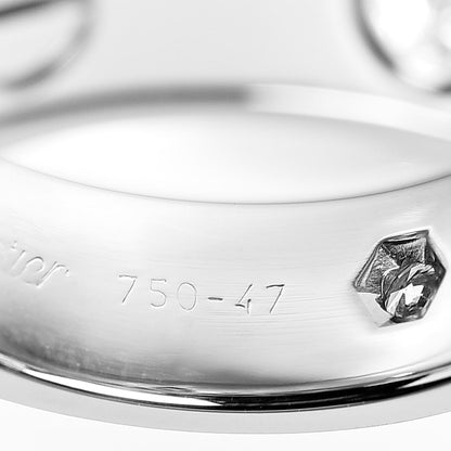 Cartier 18K White Gold 3 Diamond 5.5mm LOVE Ring 47 4 5 of 6