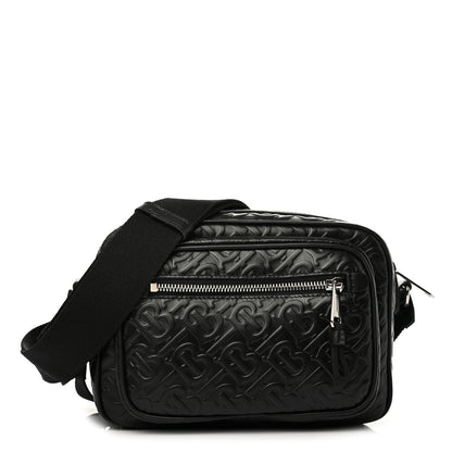 Burberry Calfskin Embossed Monogram Small Camera Bag Black 1 of 4
