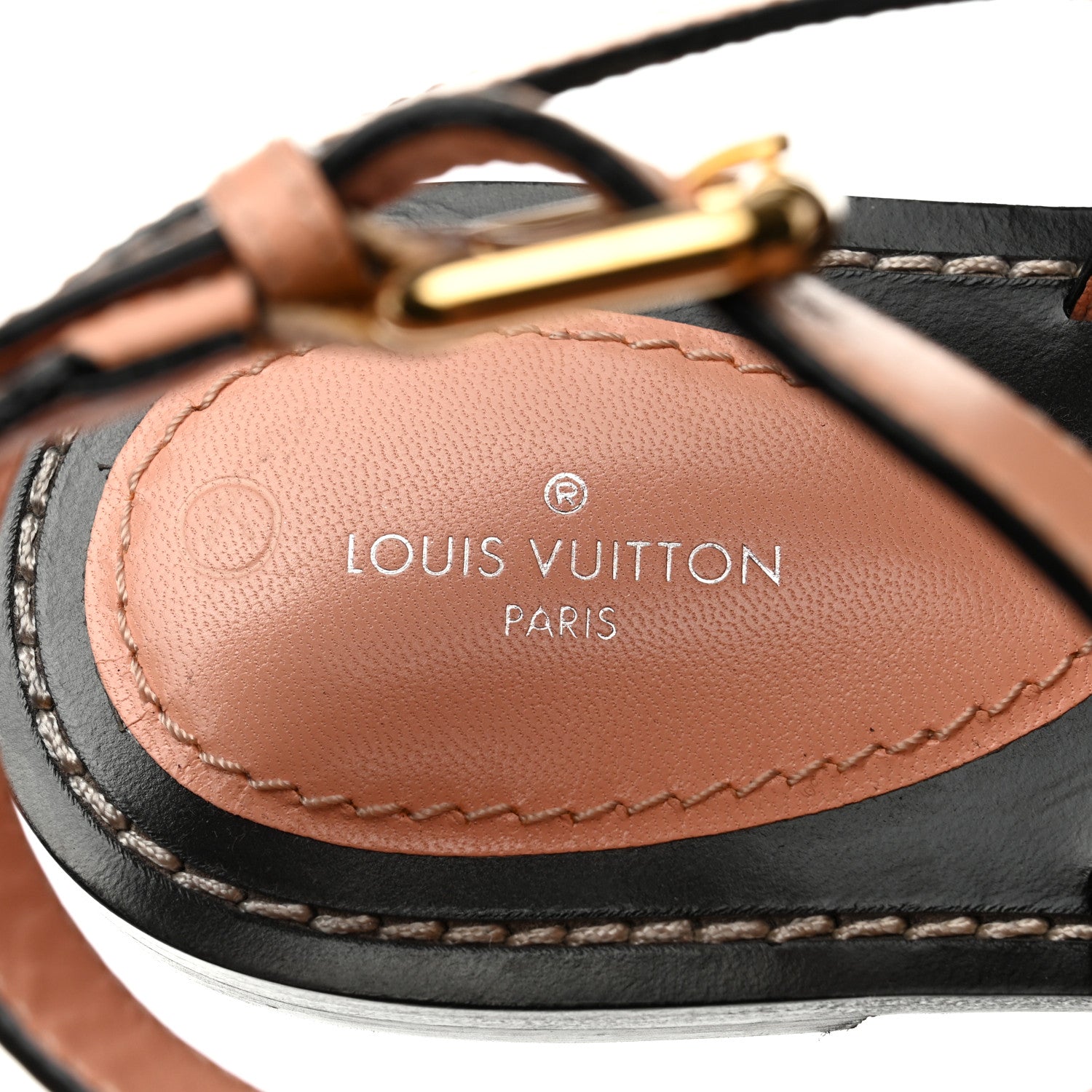 Louis Vuitton Calfskin Damier Ebene Passenger Flat Sandals 37 Venus Pink 6 of 9