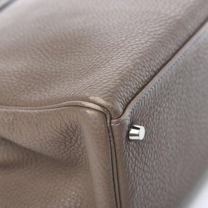 Hermes Togo Kelly Retourne Eclat 35 Etoupe Bleu Azteque 34 of 38