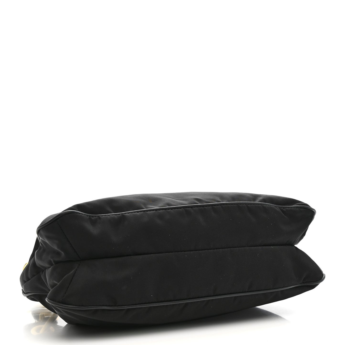 Tessuto Nylon Soft Calfskin Shoulder Bag Black