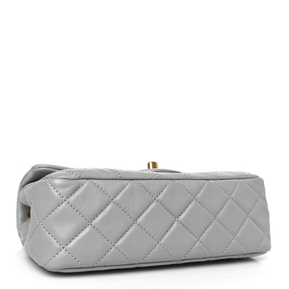 Chanel Lambskin Quilted Mini Rectangular Pearl Crush Flap Grey 4 of 9