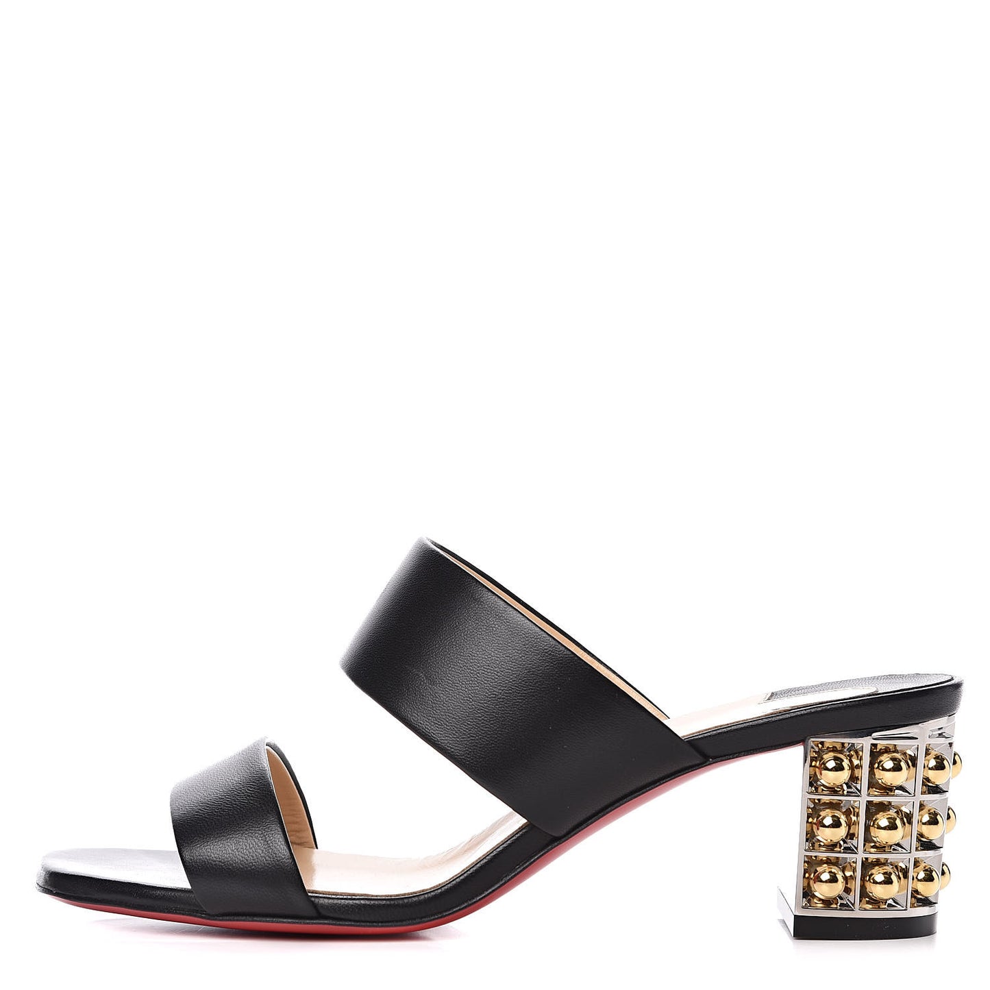Nappa Vasa Opticat 55 Slide Sandals 37.5 Black Gold