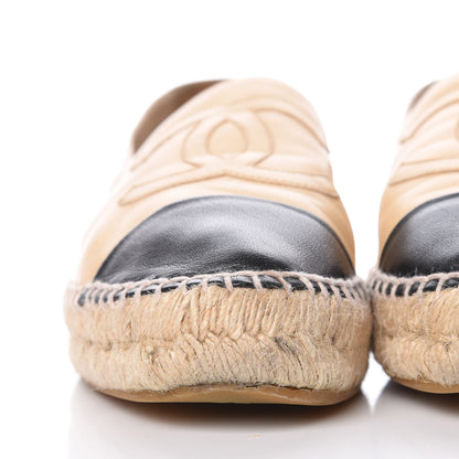 Chanel Lambskin CC Espadrilles 42 Beige Black 18 of 21