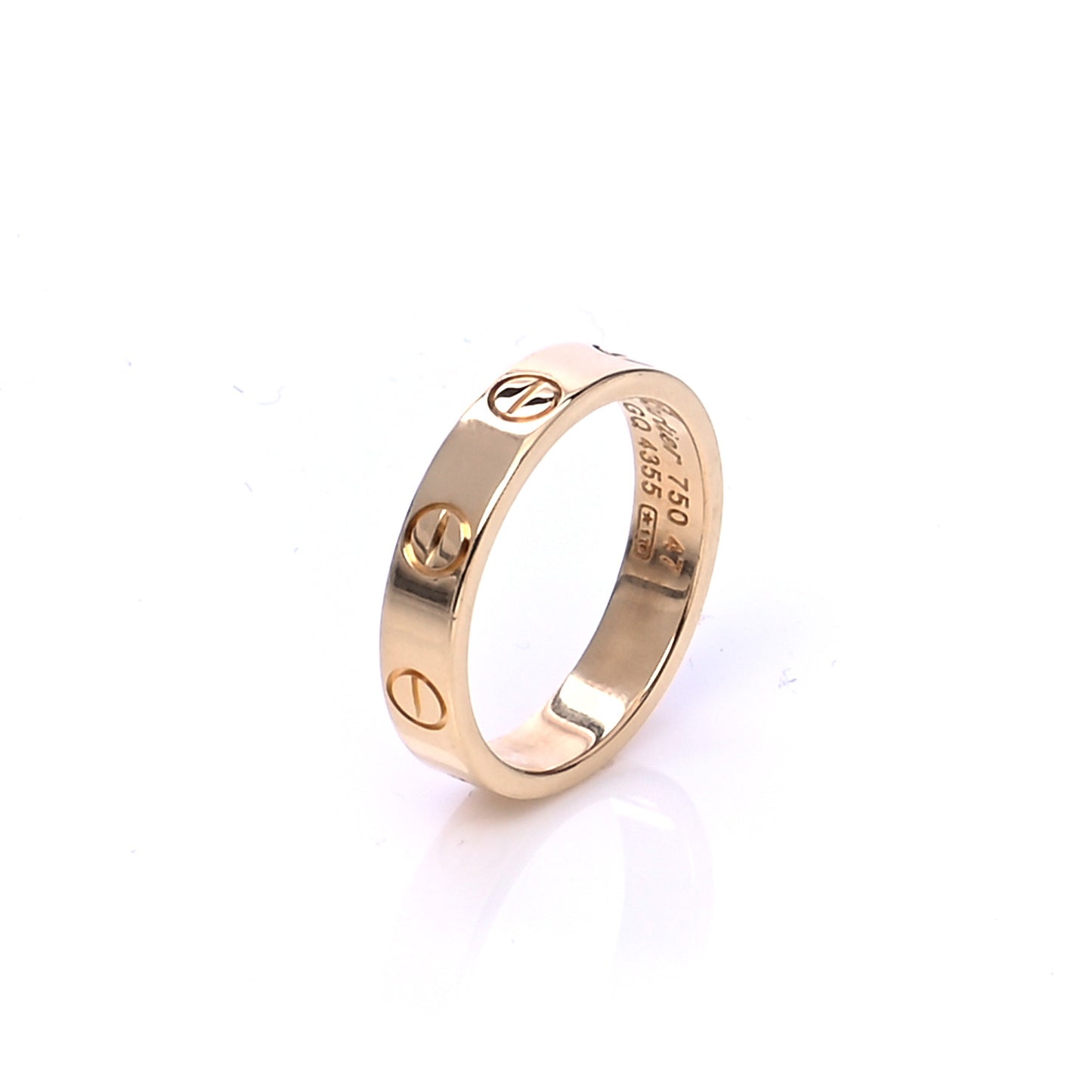 18K Yellow Gold 3.5mm LOVE Wedding Band Ring 47 4