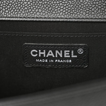 Chanel Caviar Chevron Quilted Medium Boy Flap Black 7 of 12