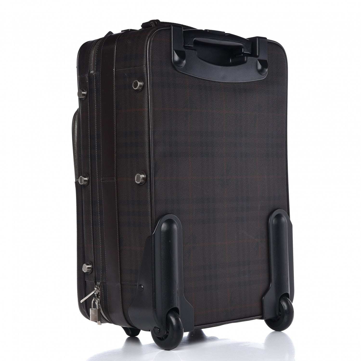 Burberry Smoked Haymarket Check Carry-On Suitcase Chocolate 353137