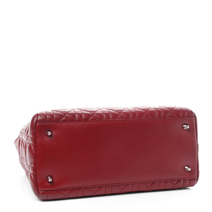 Christian Dior Lambskin Cannage Medium Lady Dior Red 3 of 8