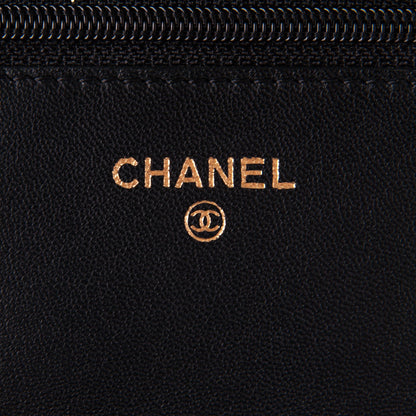 Chanel Lambskin Quilted Wallet On Chain WOC Black 6 of 8