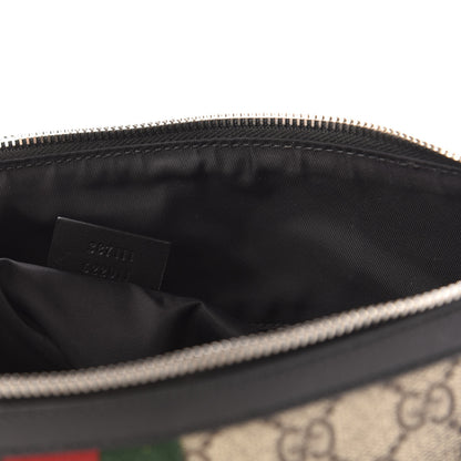 Gucci GG Supreme Monogram Web Messenger Bag Black 7 of 12