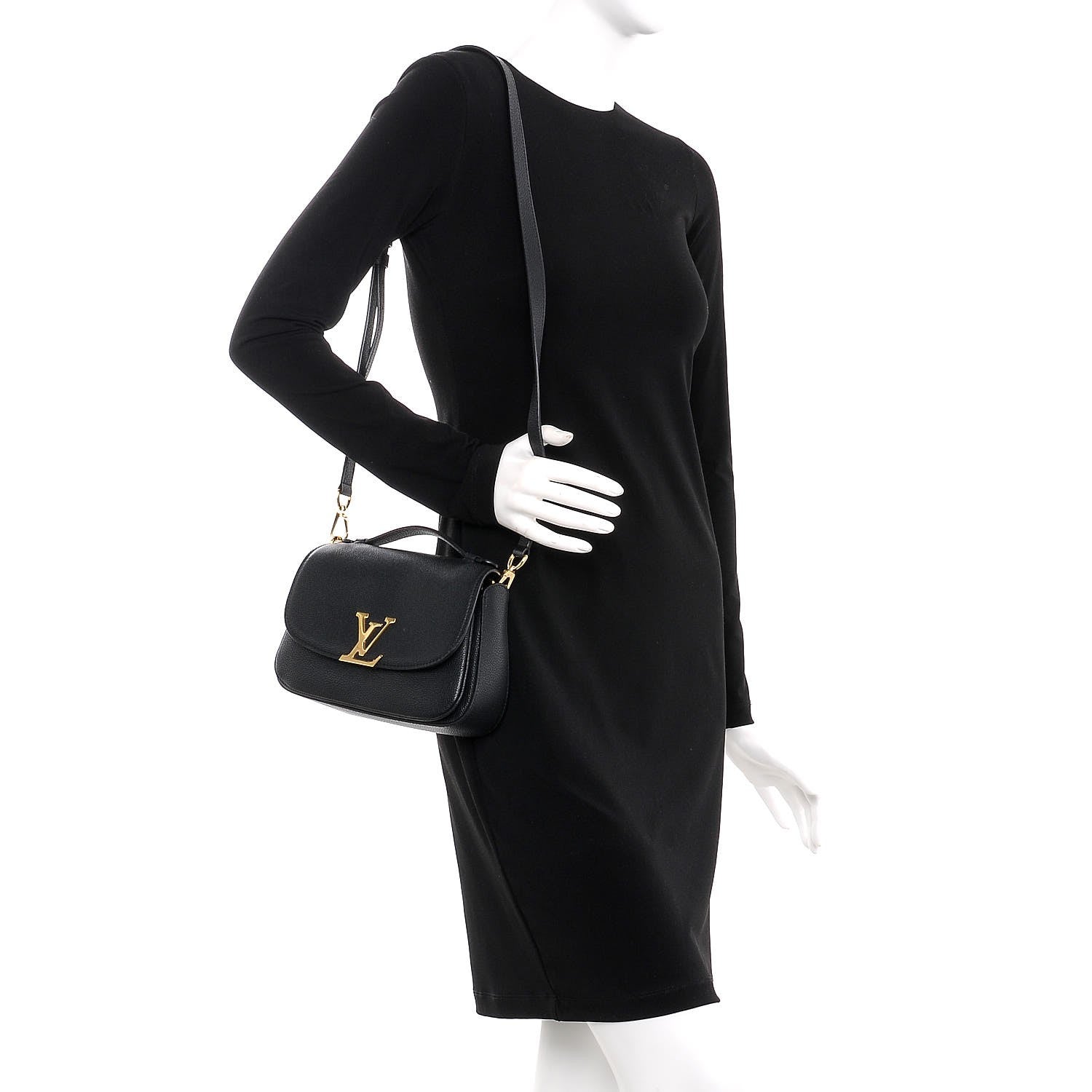 Louis Vuitton Grained Calfskin Vivienne NM Black 2 of 7