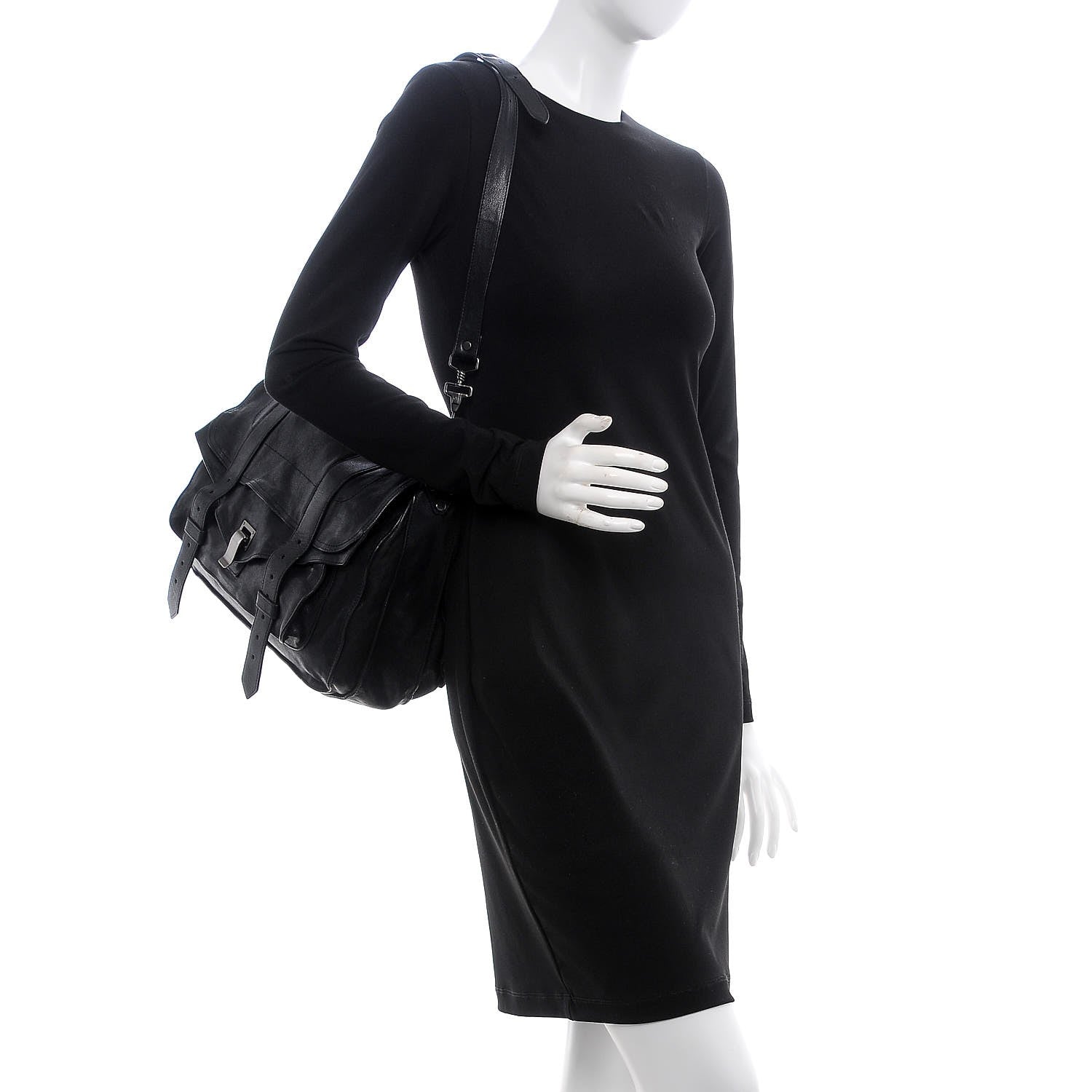 Proenza Schouler Lambskin Extra Large PS1 Satchel Black 2 of 10