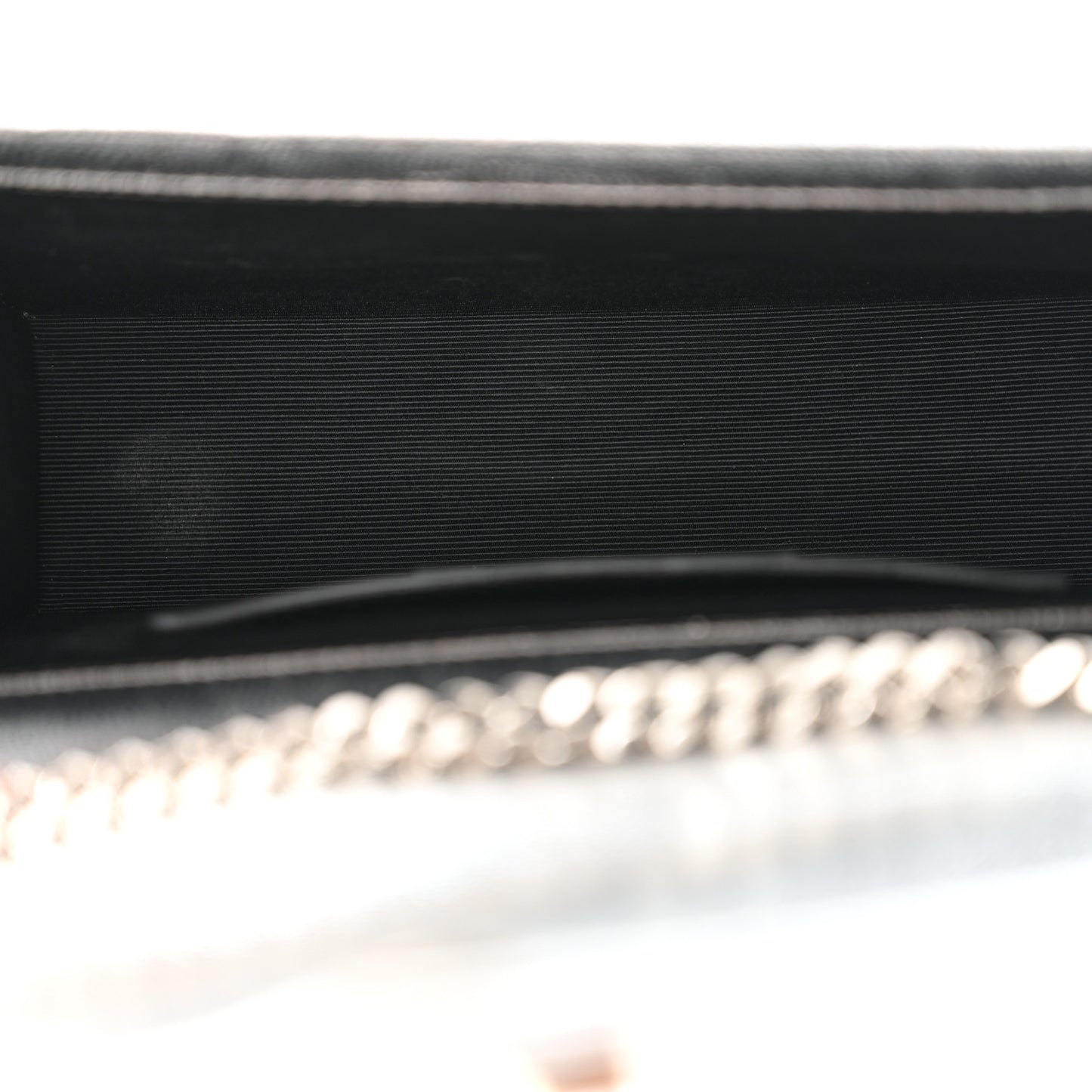 Metallic Grain De Poudre Matelasse Chevron Small Monogram Satchel Silver