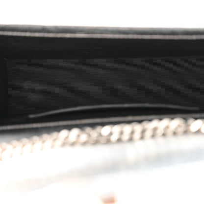 Saint Laurent Metallic Grain De Poudre Matelasse Chevron Small Monogram Satchel Silver 5 of 14