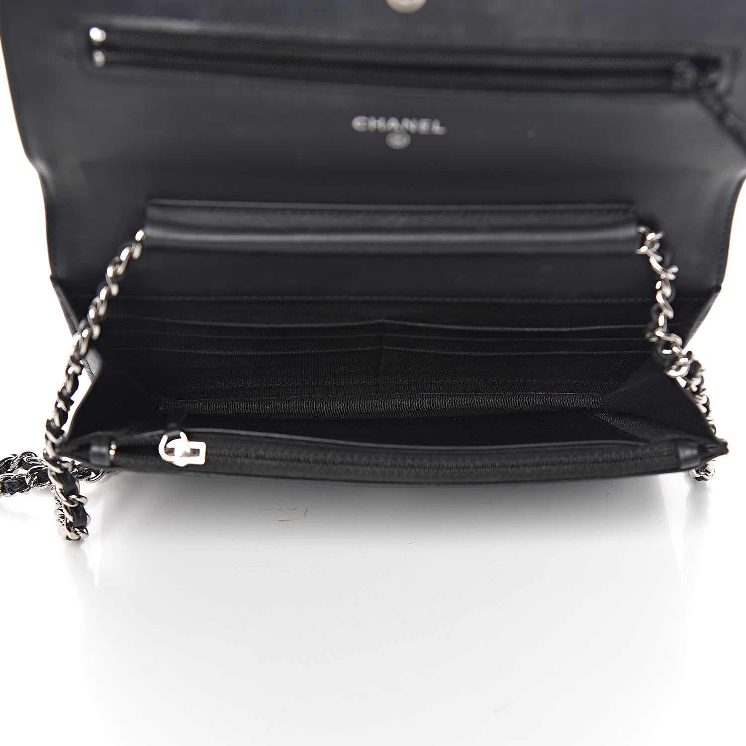 Chanel Caviar Timeless CC Wallet On Chain WOC Black 7 of 16
