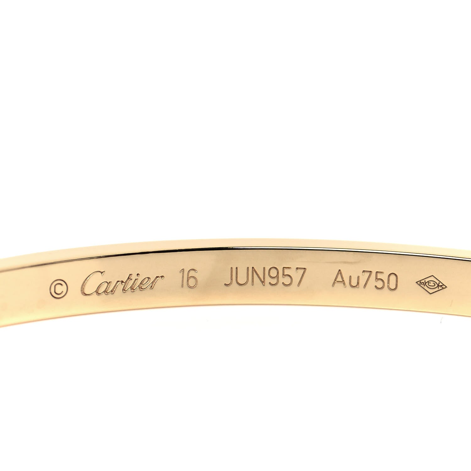 Cartier 18K Yellow Gold 6 Diamond Small LOVE Bracelet 16 7 of 12