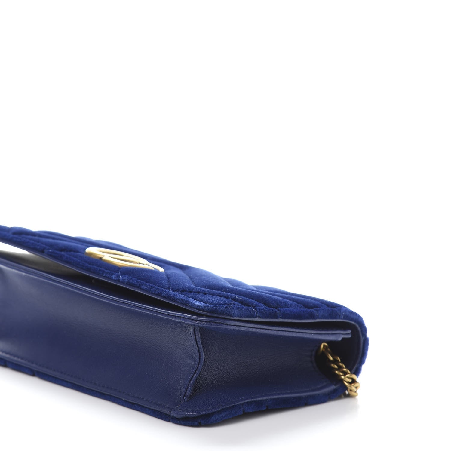 Gucci Velvet Matelasse GG Marmont Mini Bag Cobalt Blue 7 of 9