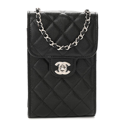 Chanel Caviar Quilted Classic Phone Holder Black 1 of 12