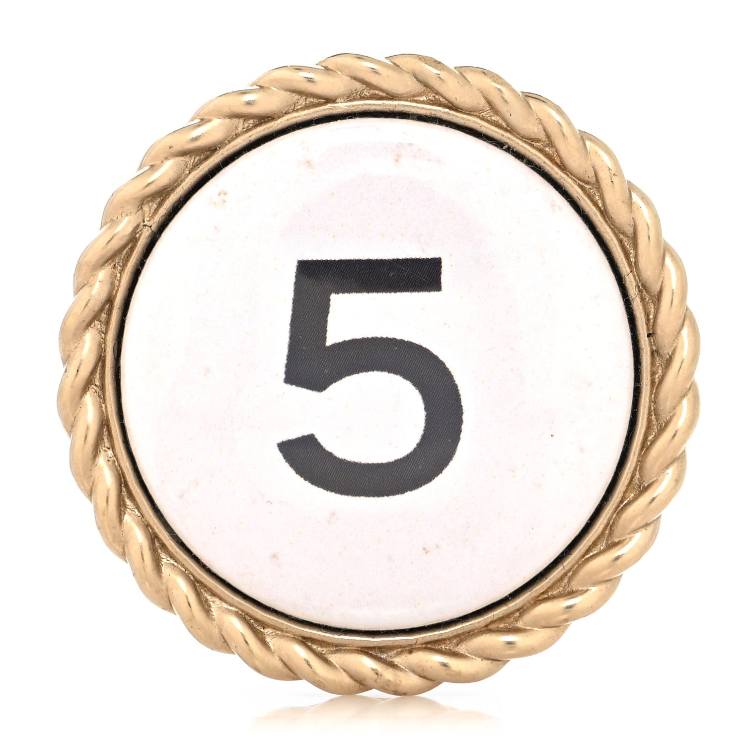 Chanel Enamel N°5 Brooch White Gold 1 of 4