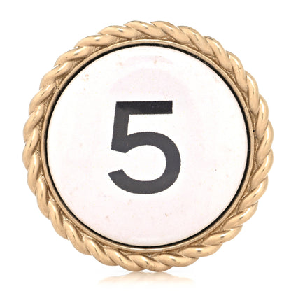 Chanel Enamel N°5 Brooch White Gold 1 of 4