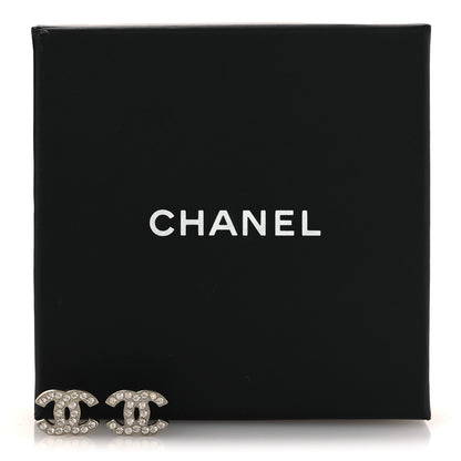 Chanel Crystal CC Earrings Silver 5 of 5