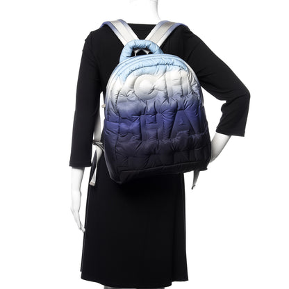 Chanel Nylon Embossed Small Doudoune Backpack Black Blue White 2 of 8