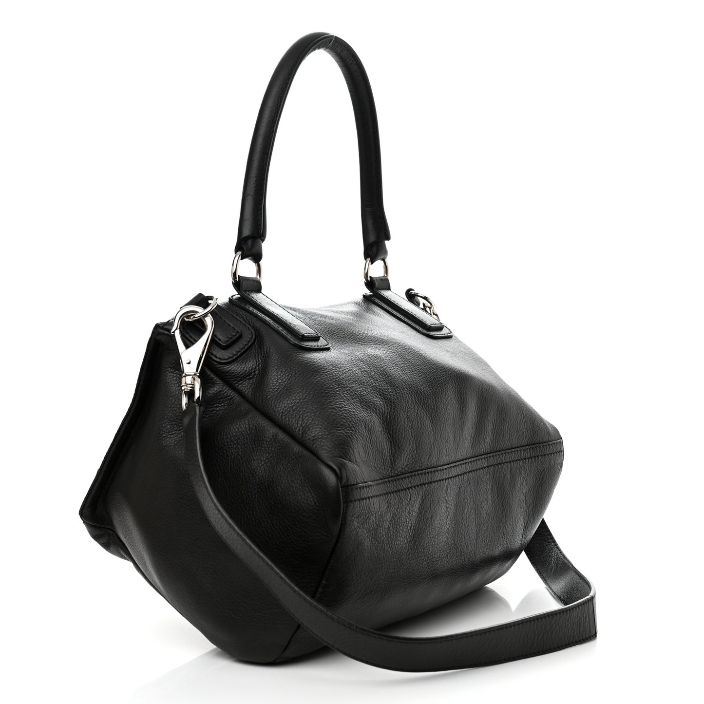 Pebbled Calfskin Medium Pyramid Stud Pandora Black