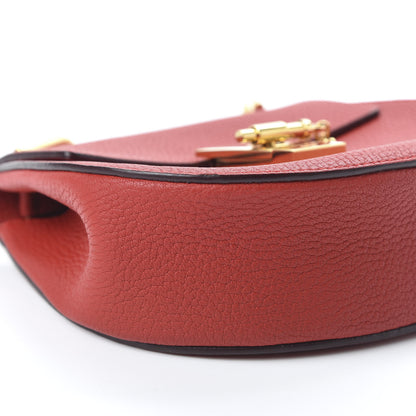 Chloe Grained Lambskin Mini Drew Shoulder Bag Plaid Red 6 of 9