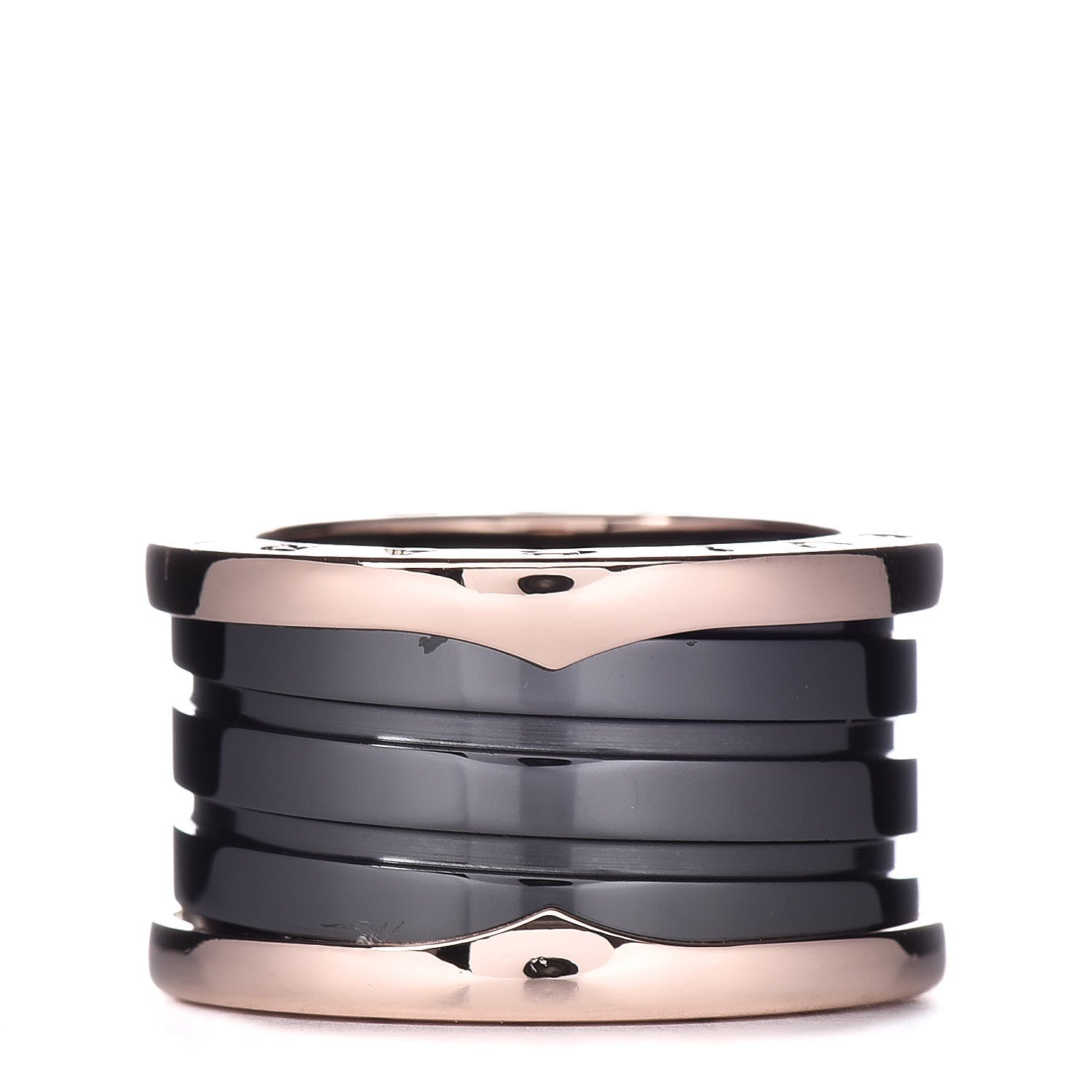 Bulgari 18K Rose Gold Black Ceramic B.Zero1 Four-Band Ring 49 4.75 1 of 7