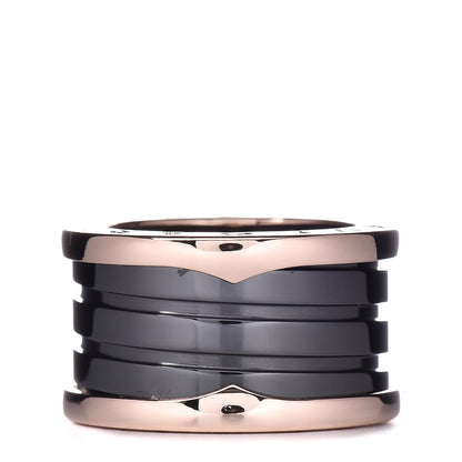 Bulgari 18K Rose Gold Black Ceramic B.Zero1 Four-Band Ring 49 4.75 1 of 7