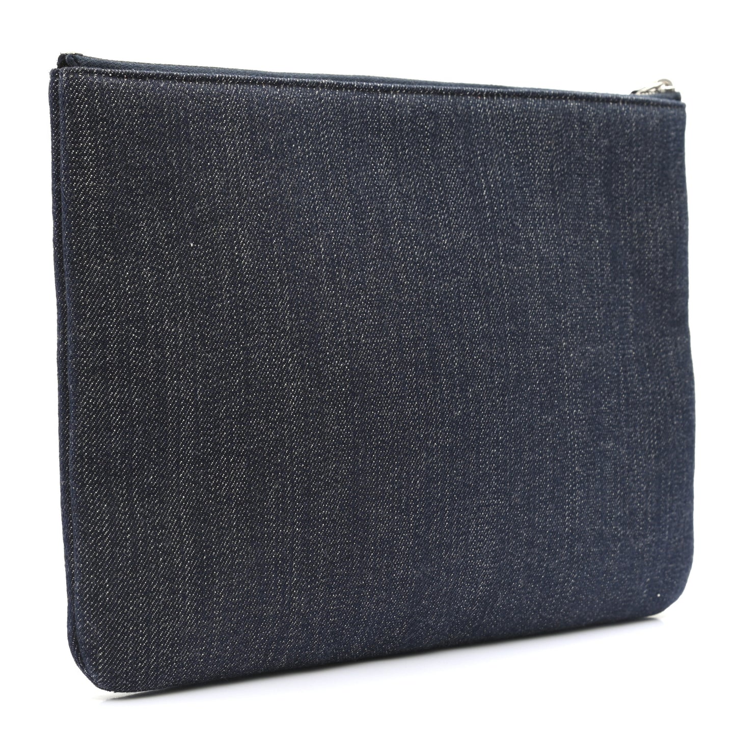 Denim Medium Deauville Pouch Clutch Blue Orange