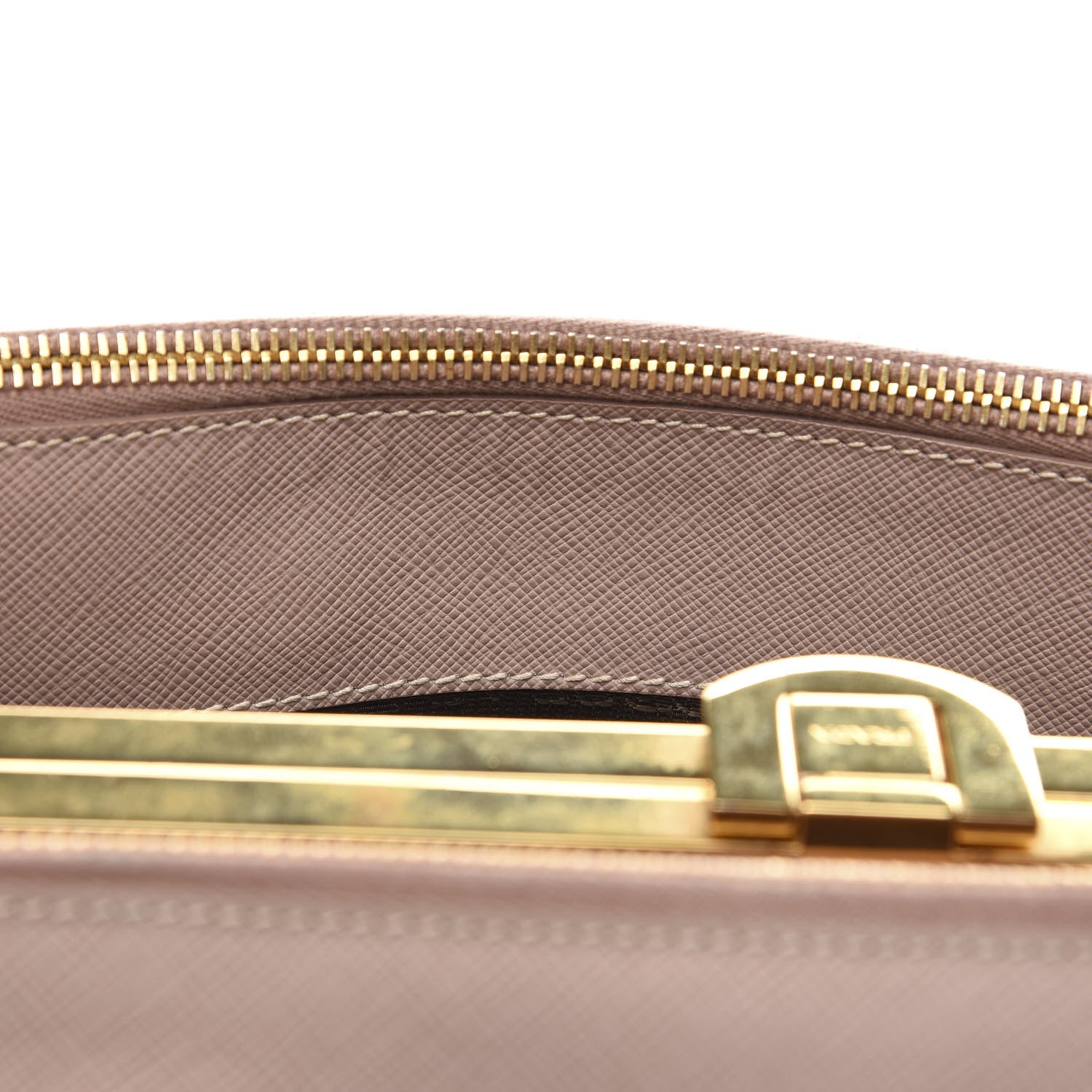 Prada Saffiano Frame Top Handle Bag Cammeo 10 of 13