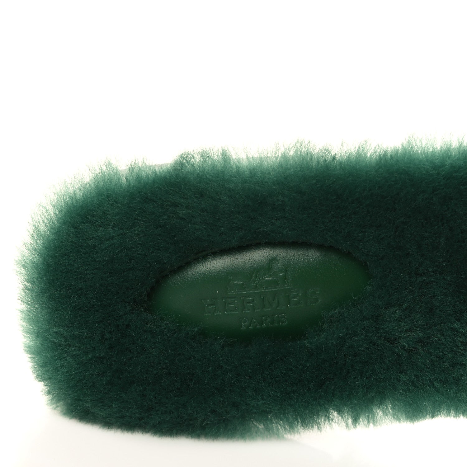 Hermes Woolskin Oran Sandals 40 Vert Anglais 7 of 8