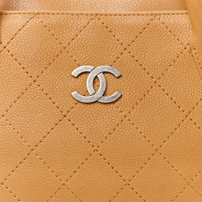 Chanel Grained Vegetal Calfskin Small Urban Shopping Tote Camel 8 of 10