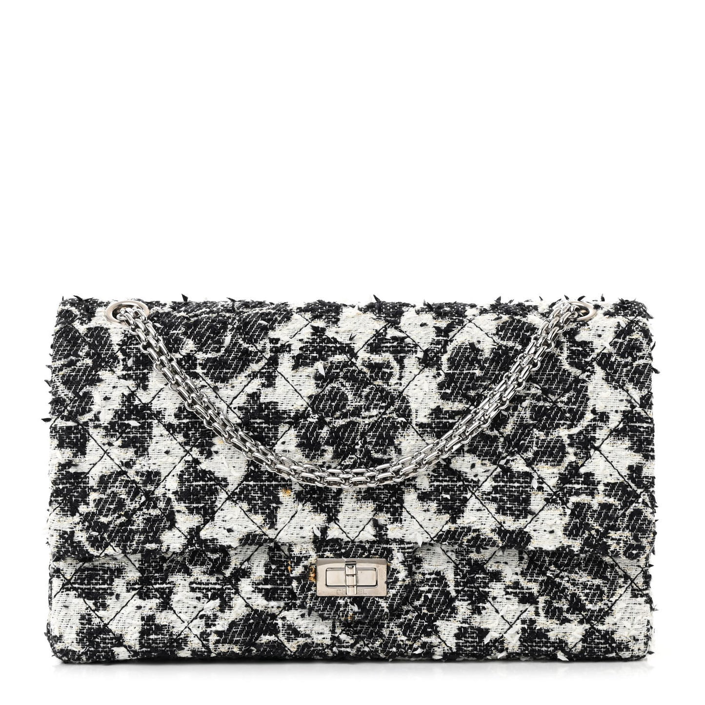 Tweed Camellia Quilted 2.55 Reissue 226 Flap Ecru