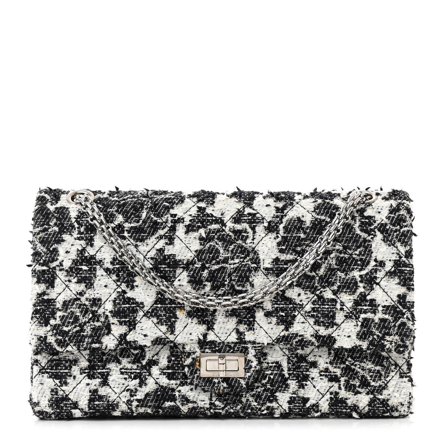 Chanel Tweed Camellia Quilted 2.55 Reissue 226 Flap Ecru 1 of 11