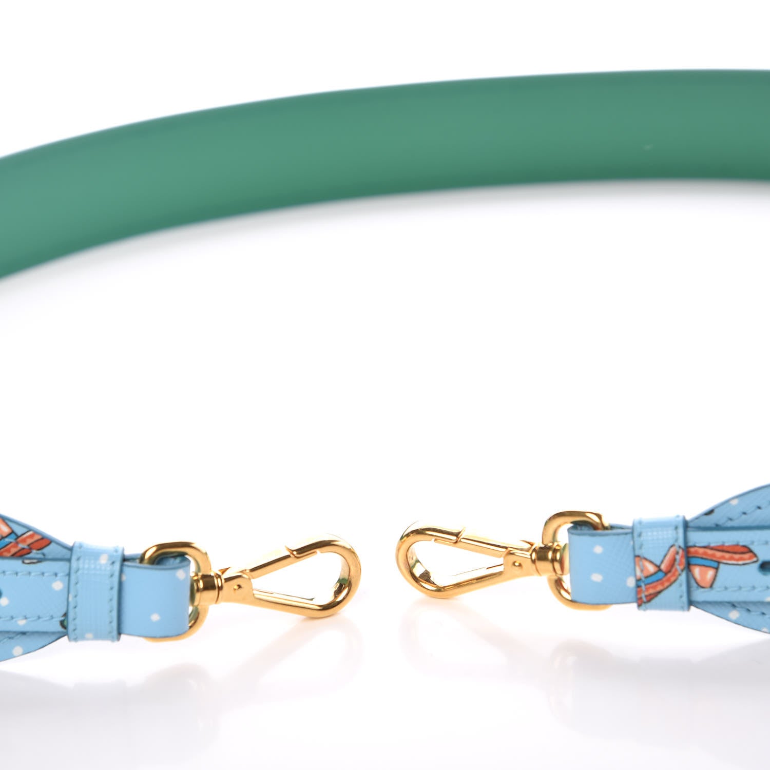Prada Saffiano Sombrero Cactus Print Strap Azzurro 5 of 5
