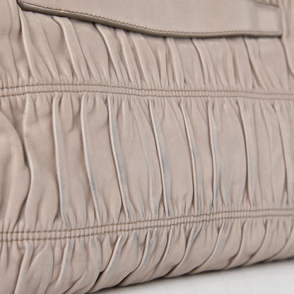 Prada Nappa Gaufre Ruched Clutch Pomice 14 of 14