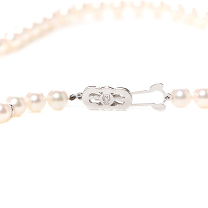 Mikimoto 18K White Gold Diamond Akoya Pearl 7-7.5mm Strand Necklace 16" 5 of 5