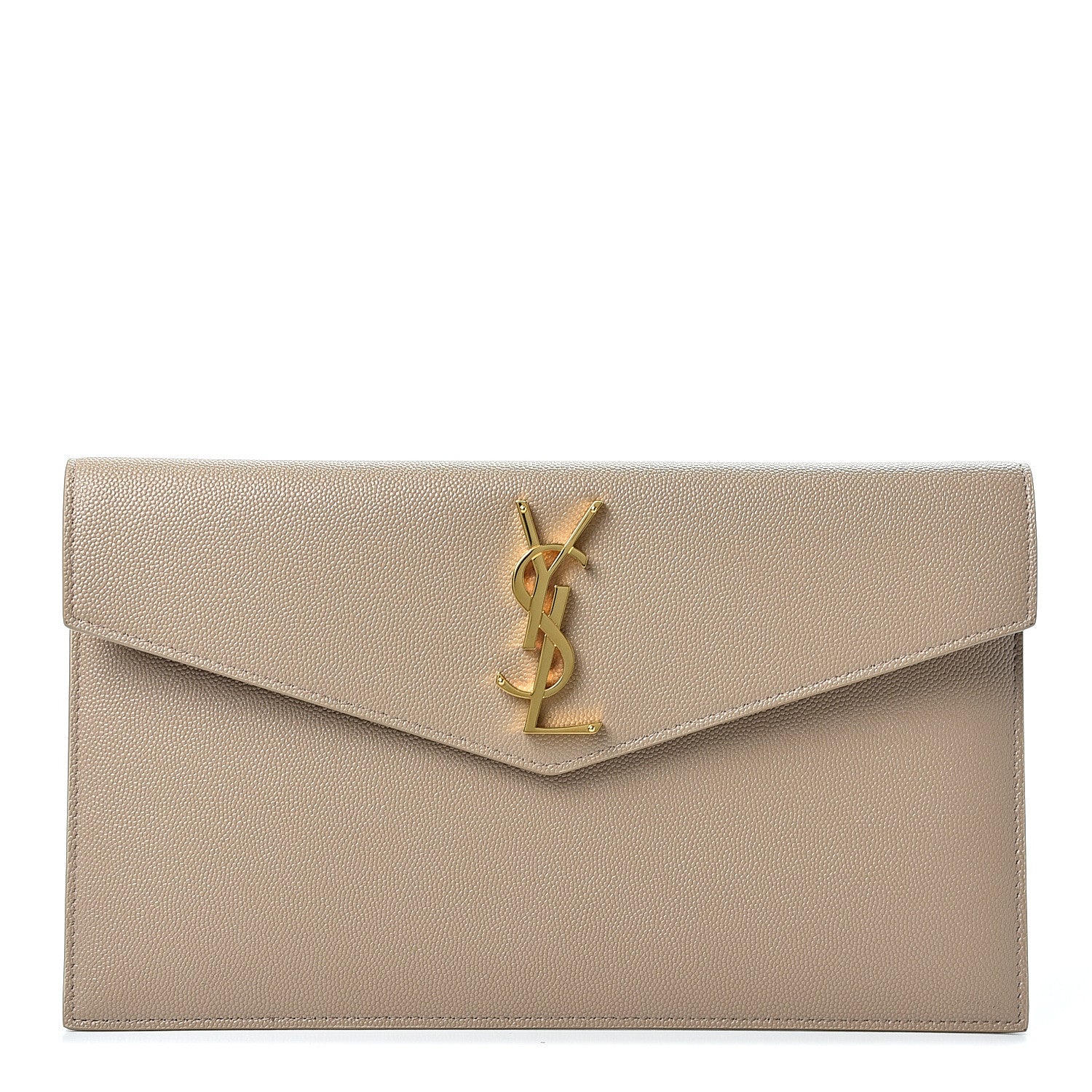 Saint Laurent Grain De Poudre Uptown Pouch Dark Latte 1 of 9
