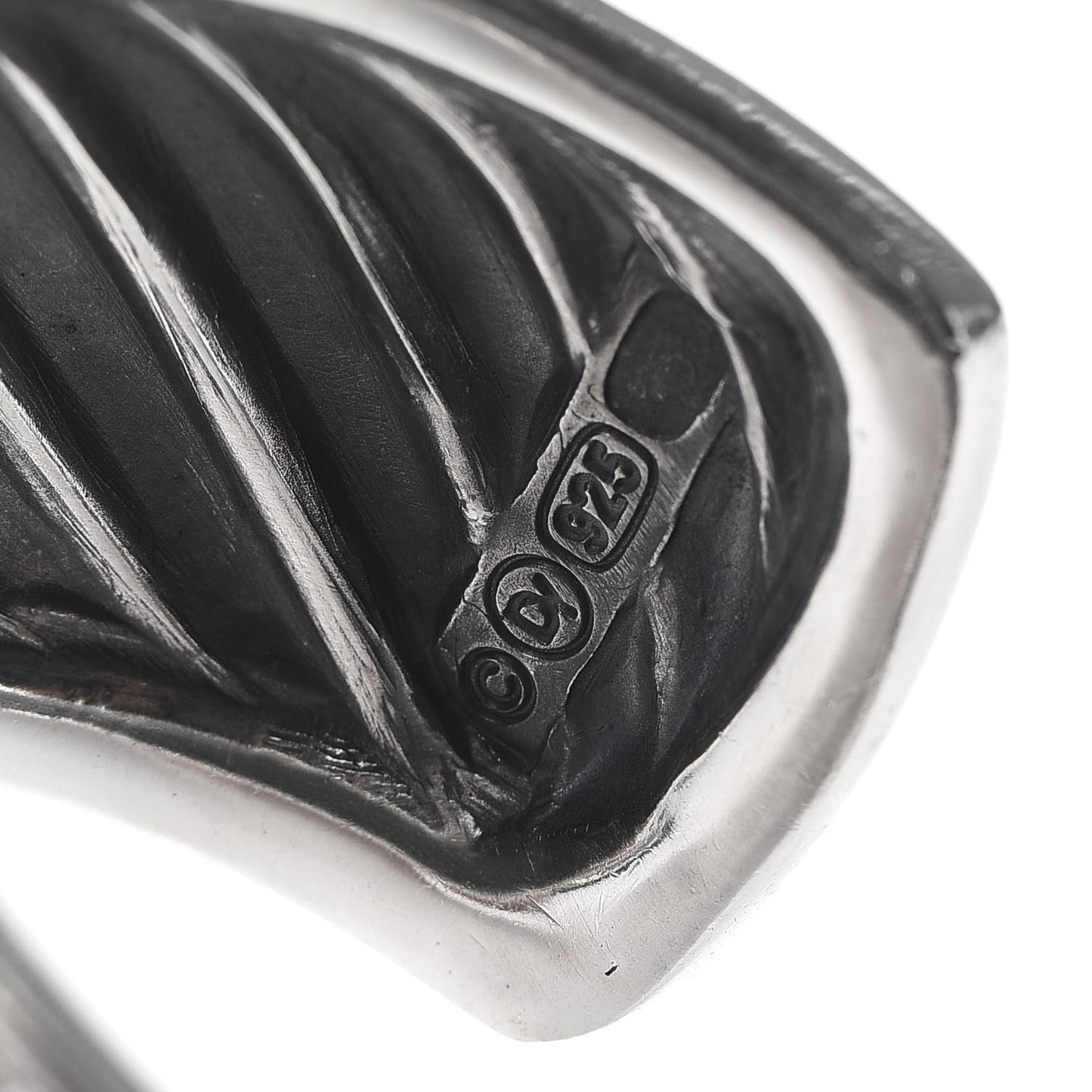 Sterling Silver Diamond 41mm Sculpted Cable Cuff Bracelet