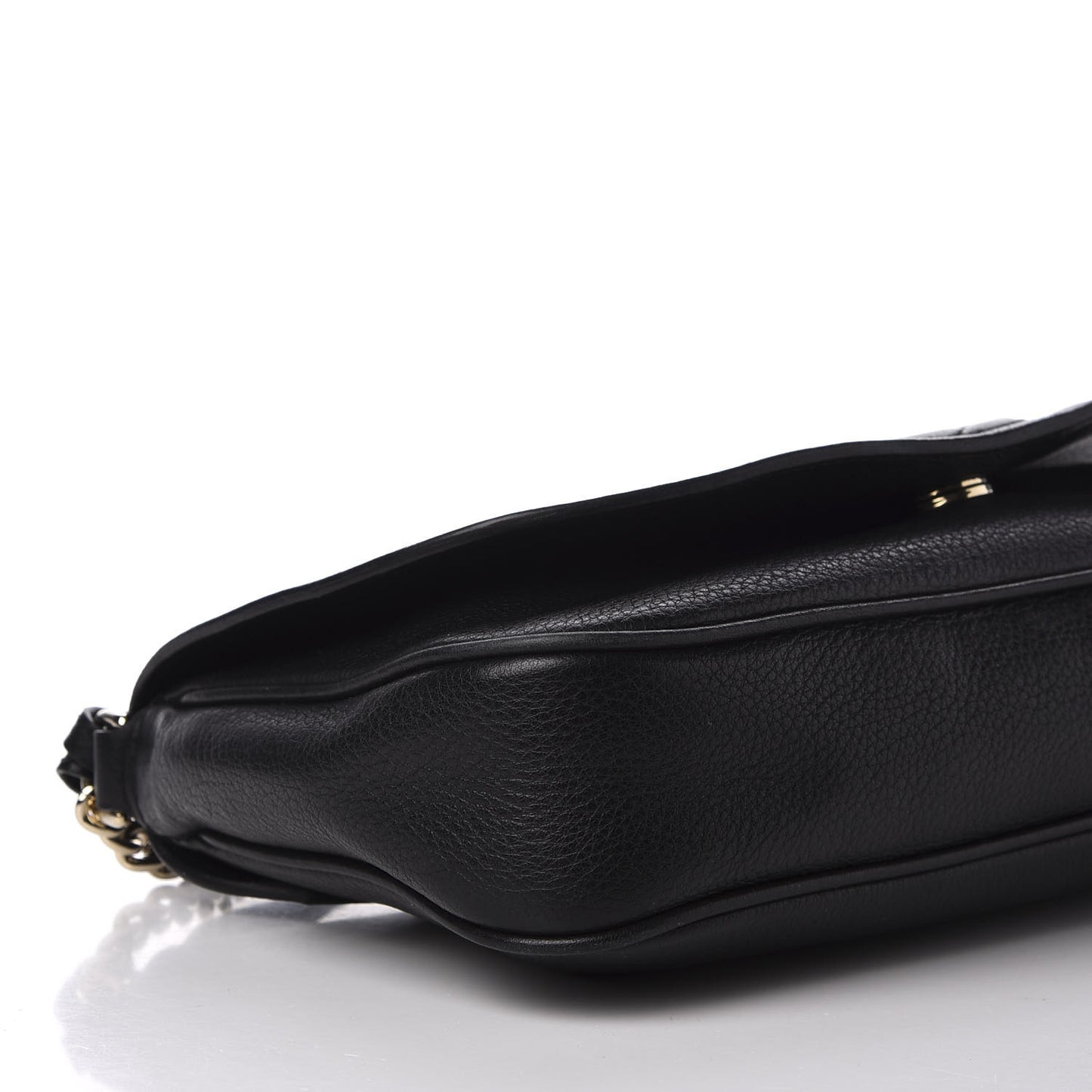 Pebbled Calfskin Medium Soho Flap Crossbody Black