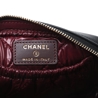 Chanel Caviar Quilted Small Curvy Pouch Cosmetic Case Black 6 of 10