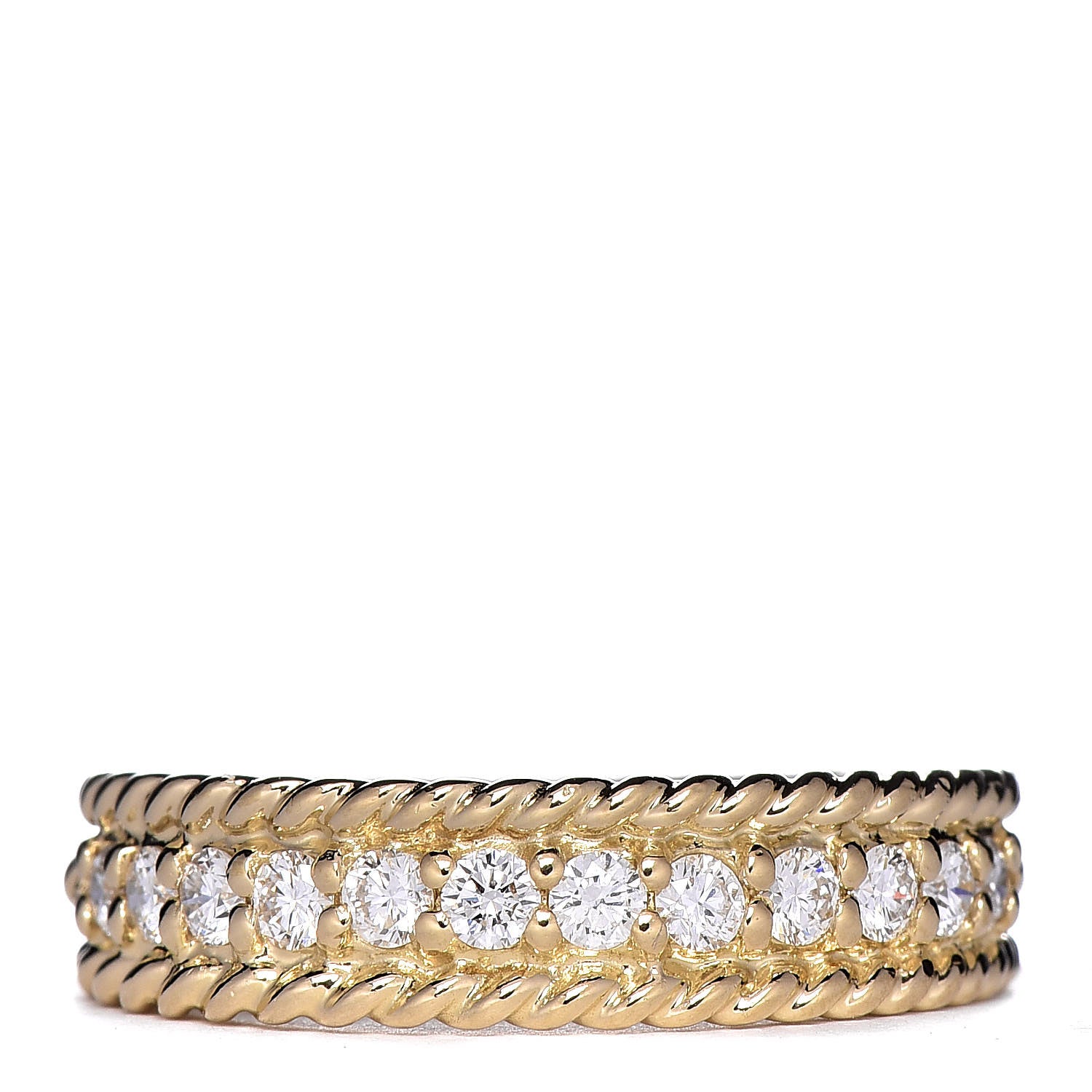 Christian Dior 18K Yellow Gold Diamond Eternity Band Ring 51 5.75 1 of 5