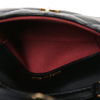 Chanel Lambskin Resin Pearl Quilted Mini Belt Bag Black 5 of 11