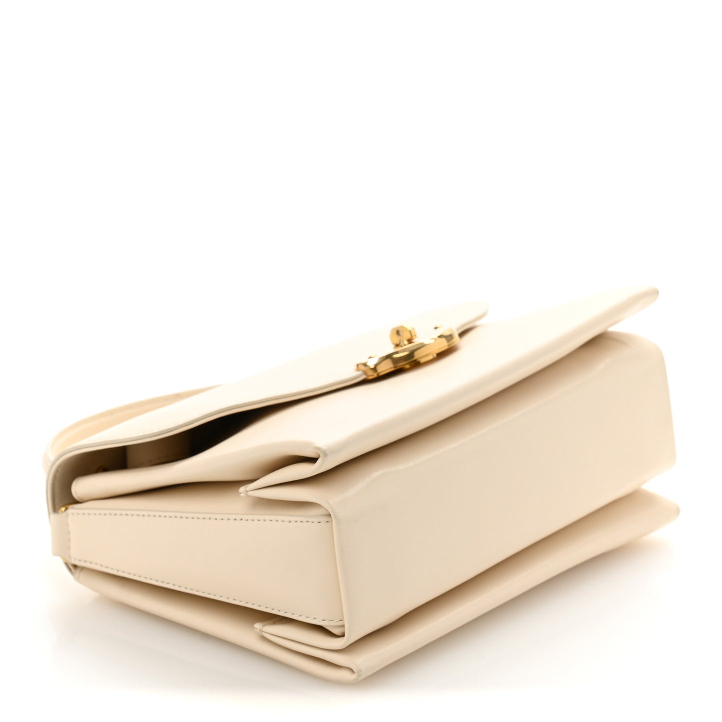 High Gloss Calfskin Lana Top Handle Eggshell