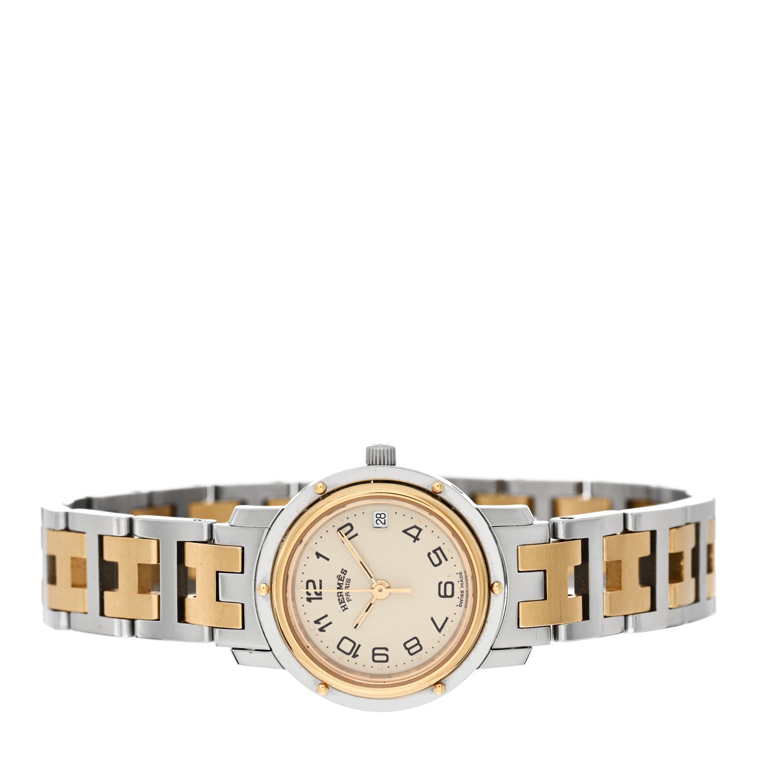 Hermes Stainless Steel 24mm Clipper Quartz Watch Gold 2 of 5